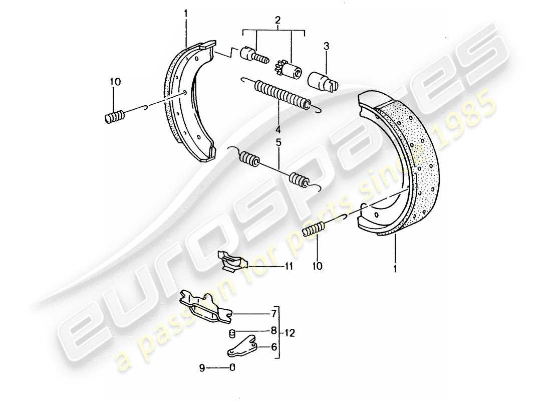 porsche 996 (1998) handbrake part diagram