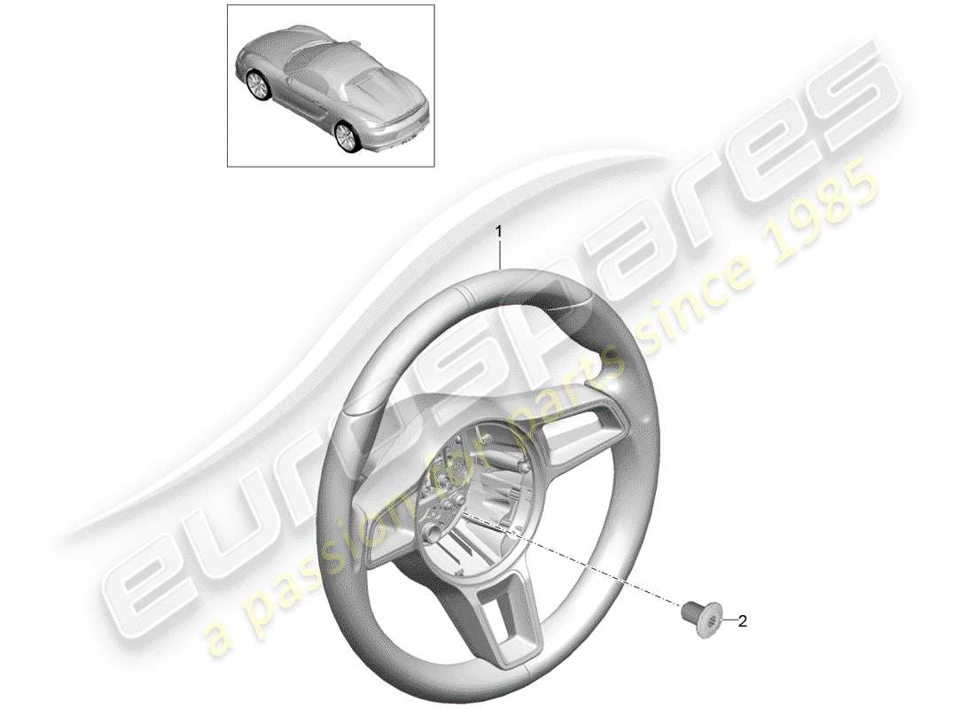 porsche boxster spyder (2016) steering wheels part diagram