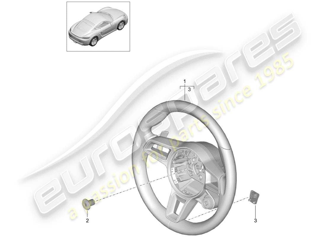 porsche 718 cayman (2017) steering wheel part diagram