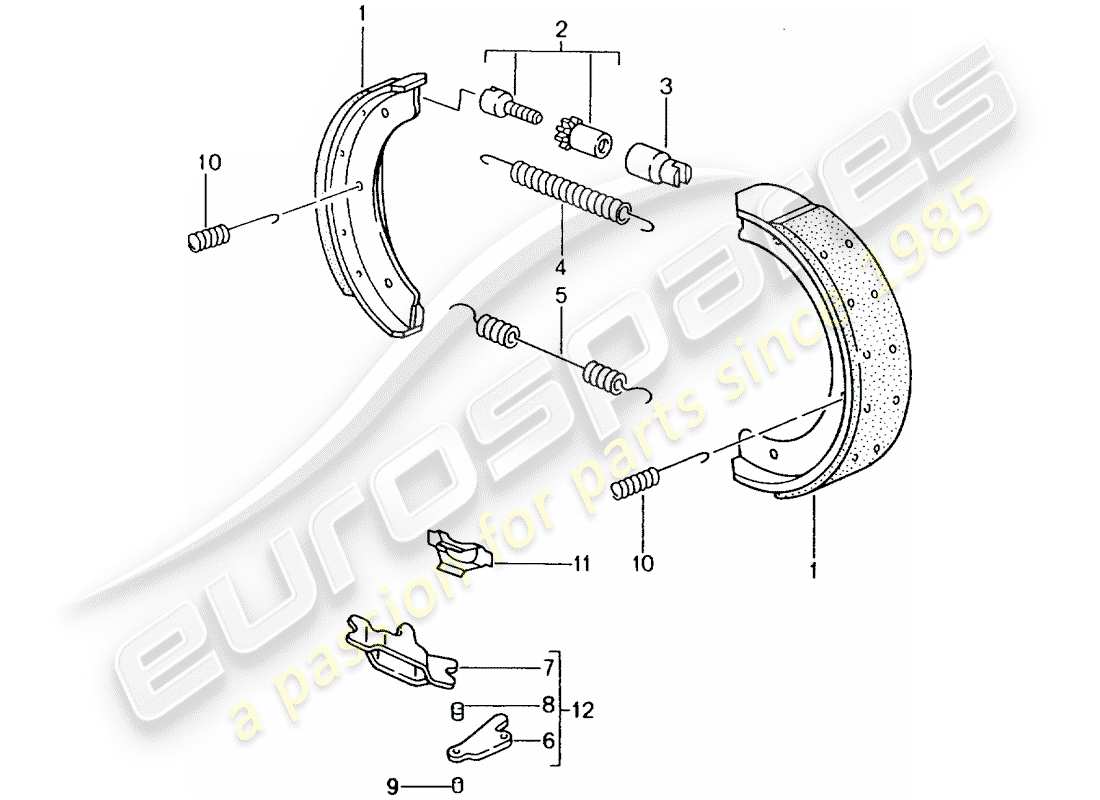 porsche 996 gt3 (2001) handbrake part diagram