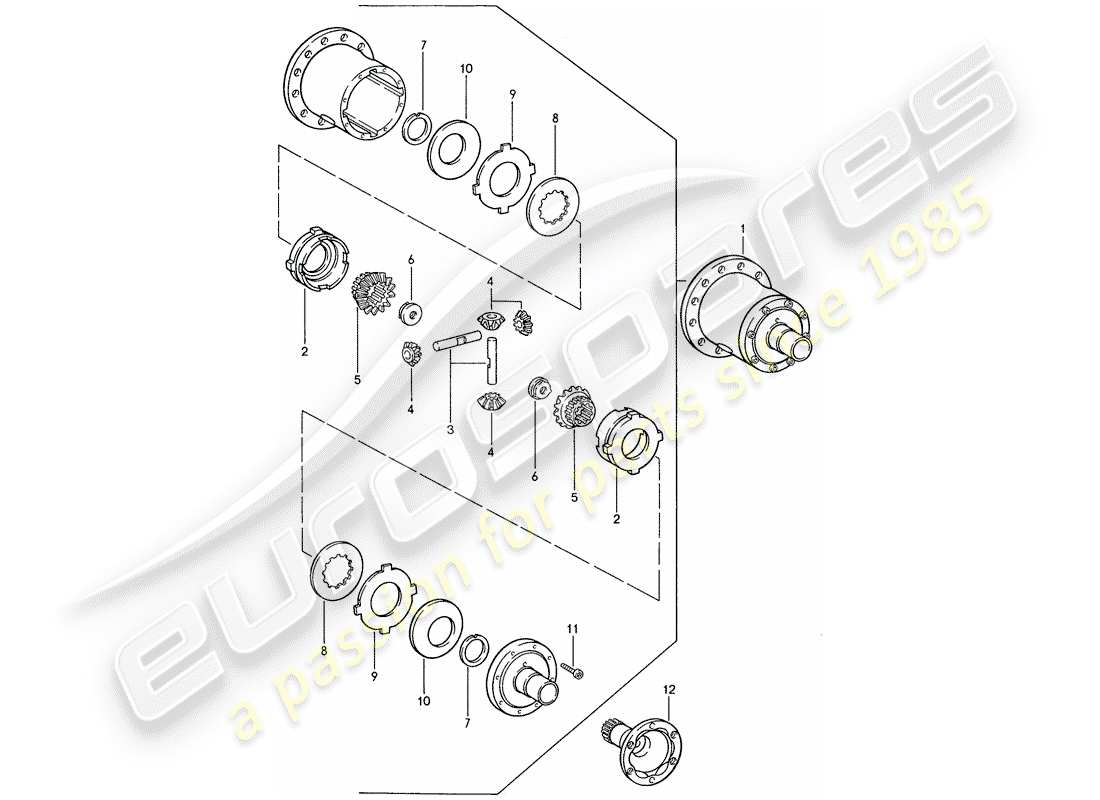 porsche 944 (1991) limited slip differential - for - manual gearbox part diagram