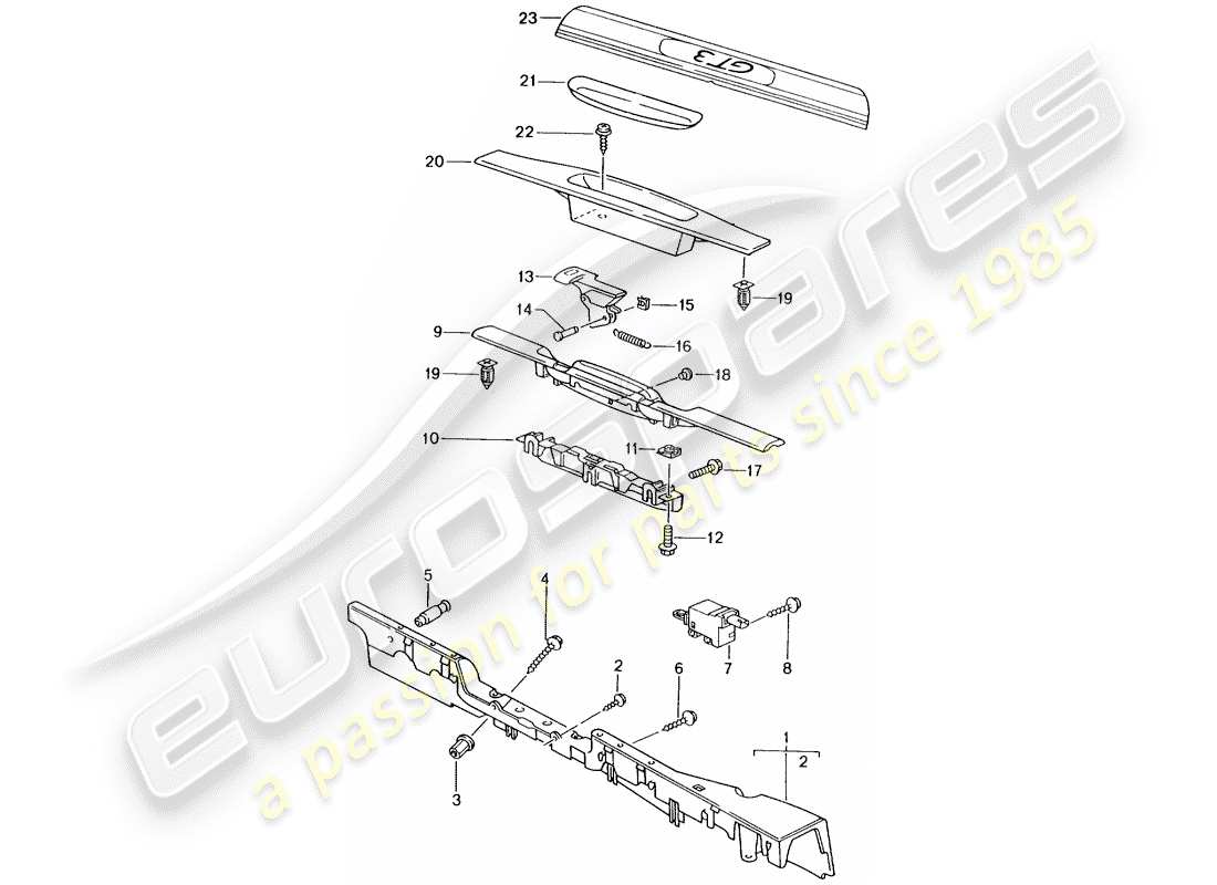 porsche 996 gt3 (2001) lining - sill part diagram