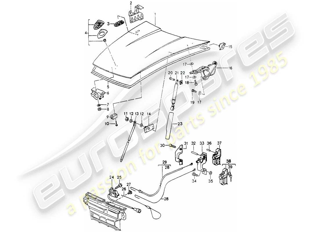 porsche 964 (1989) cover part diagram