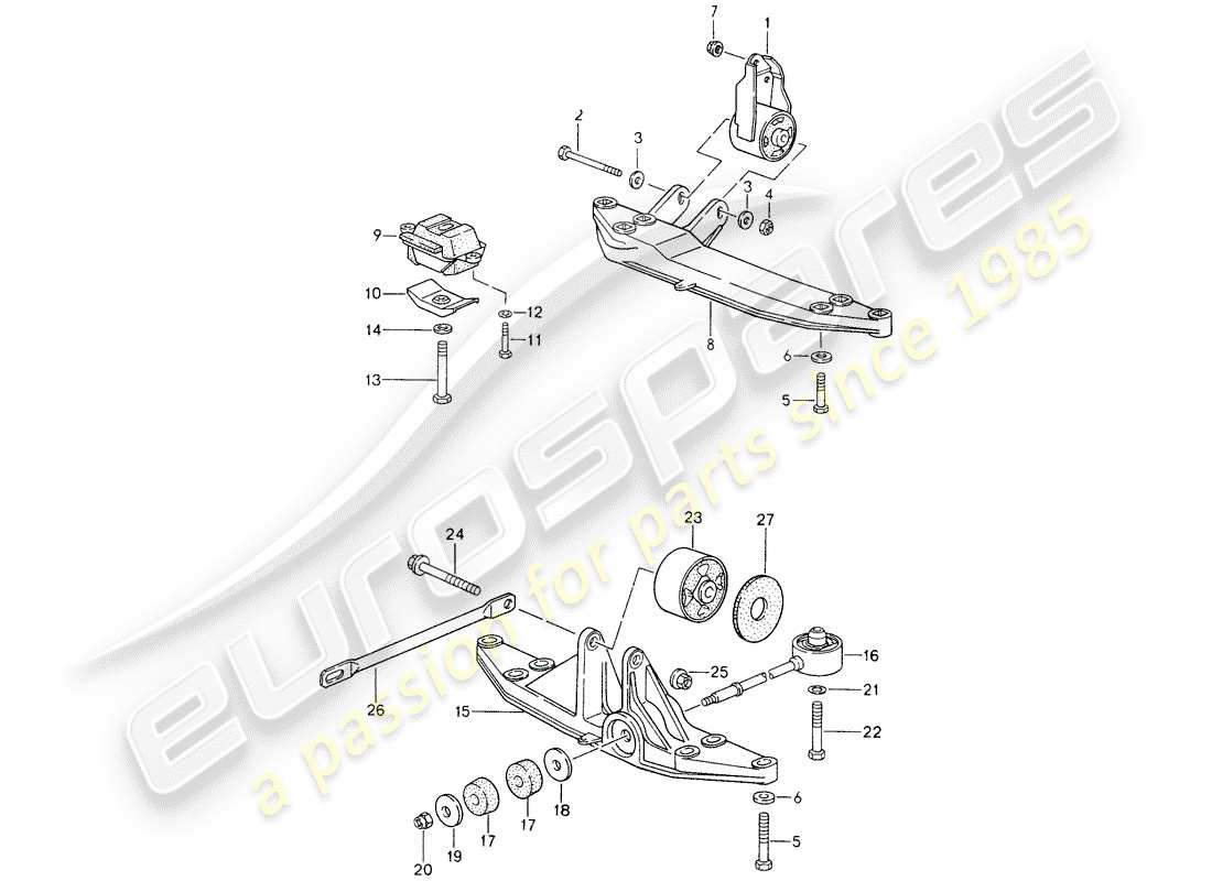 porsche 993 (1994) transmission suspension - g64.20/21 - g64.51/52 part diagram