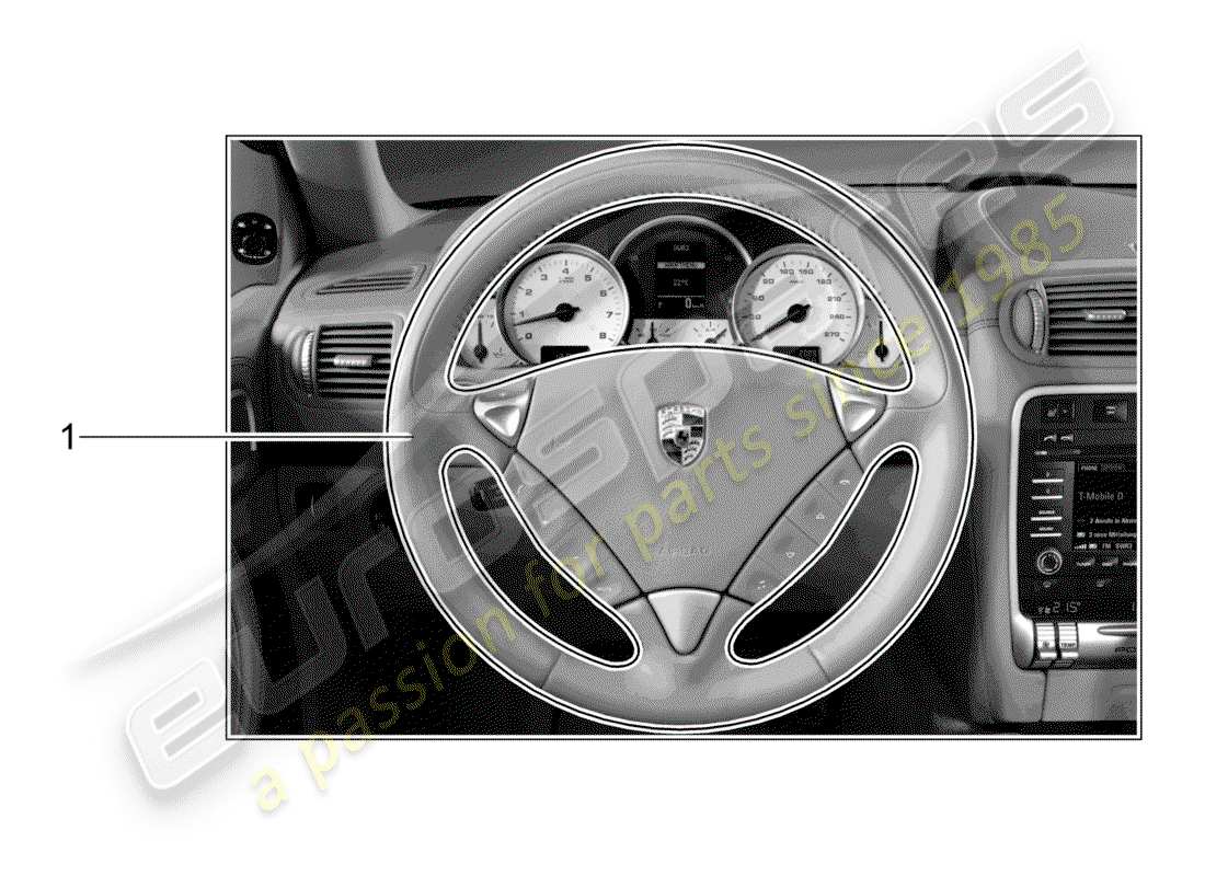 porsche tequipment cayenne (2006) steering wheel part diagram