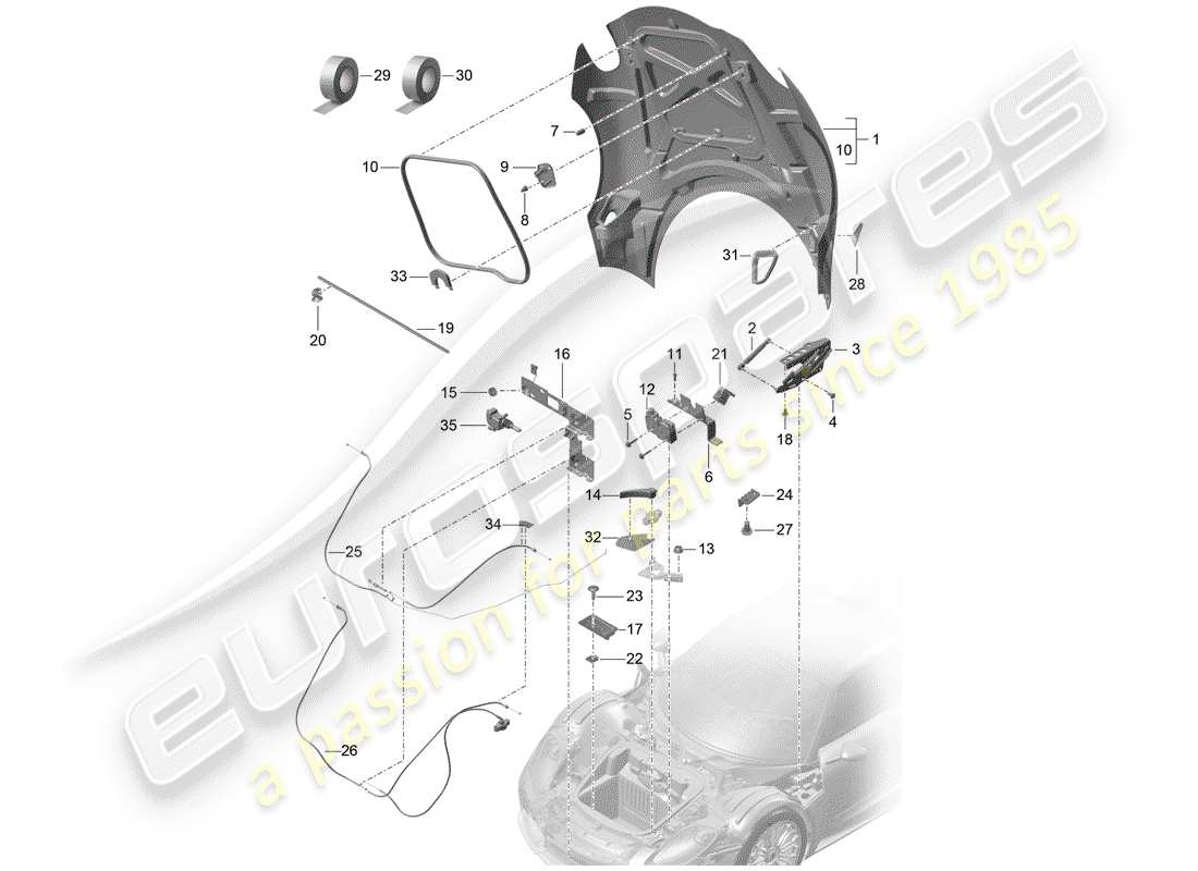 porsche 918 spyder (2015) cover part diagram