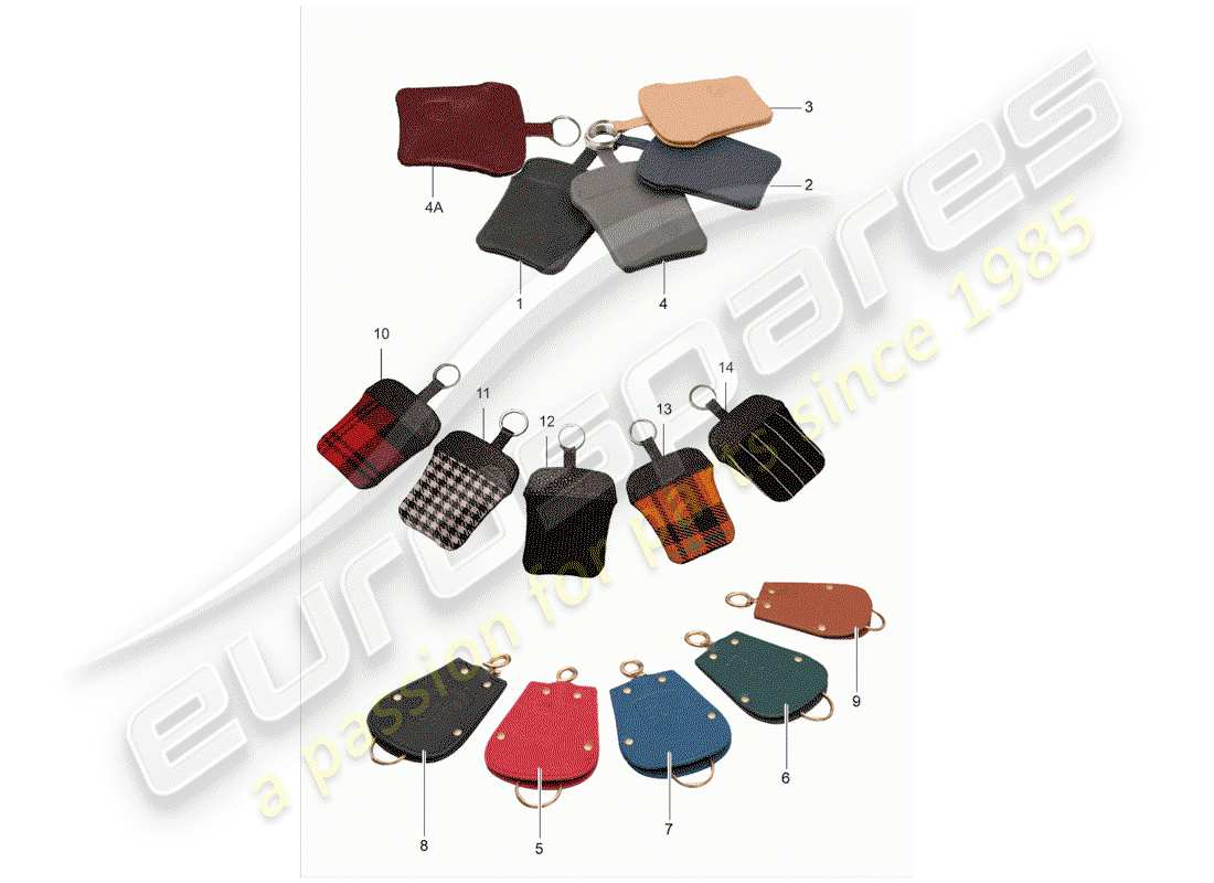 porsche classic accessories (2009) schluessel-etui - leather part diagram