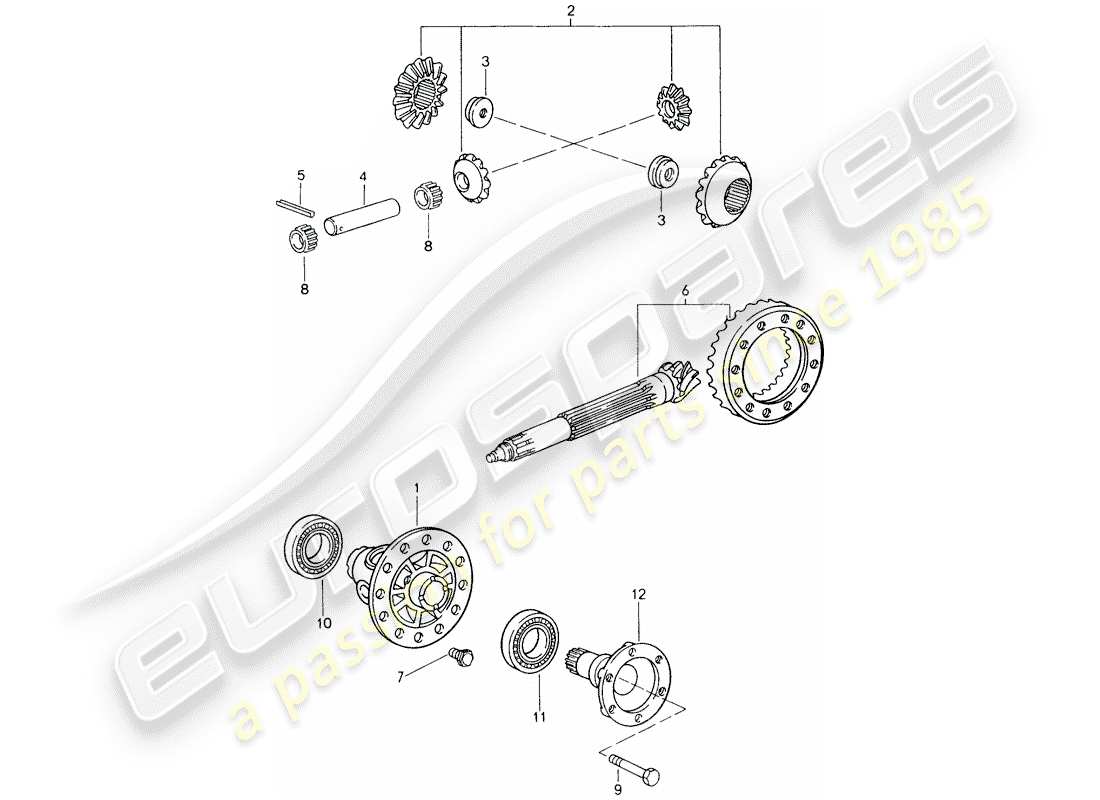 porsche 993 (1994) differential part diagram