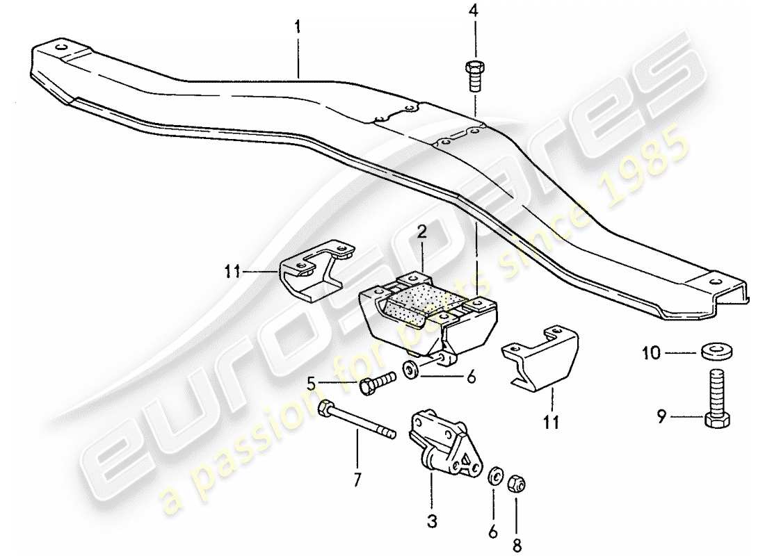 porsche 944 (1990) transmission suspension - for - manual gearbox part diagram