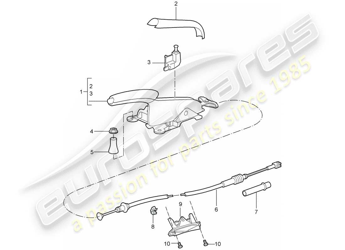 porsche cayman 987 (2007) handbrake part diagram