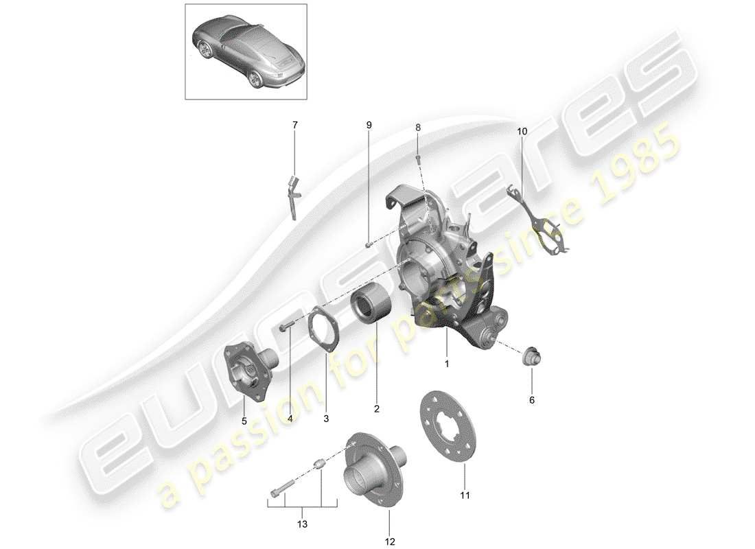 porsche 991 (2016) rear axle part diagram