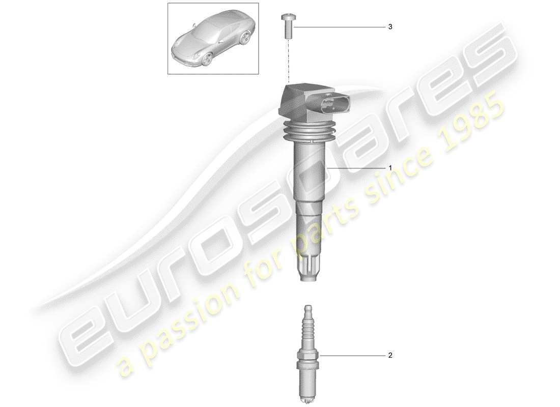 porsche 991 (2012) ignition system part diagram