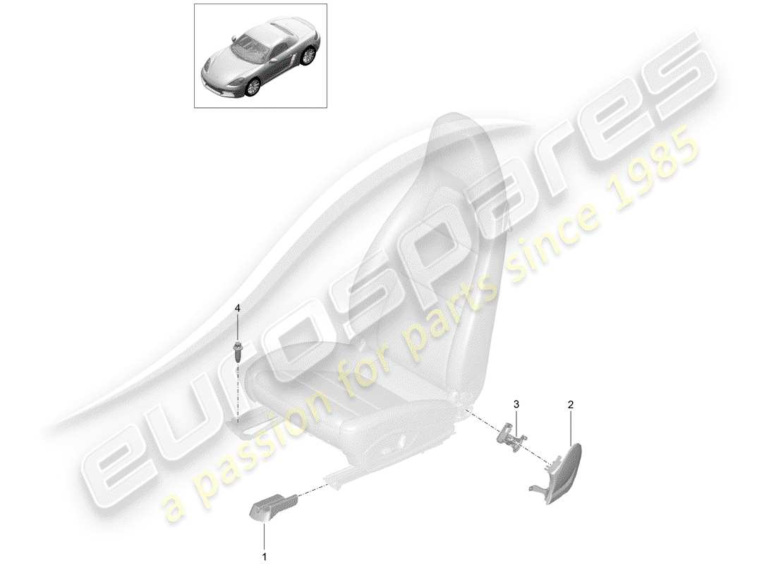 porsche 718 boxster (2020) seat part diagram