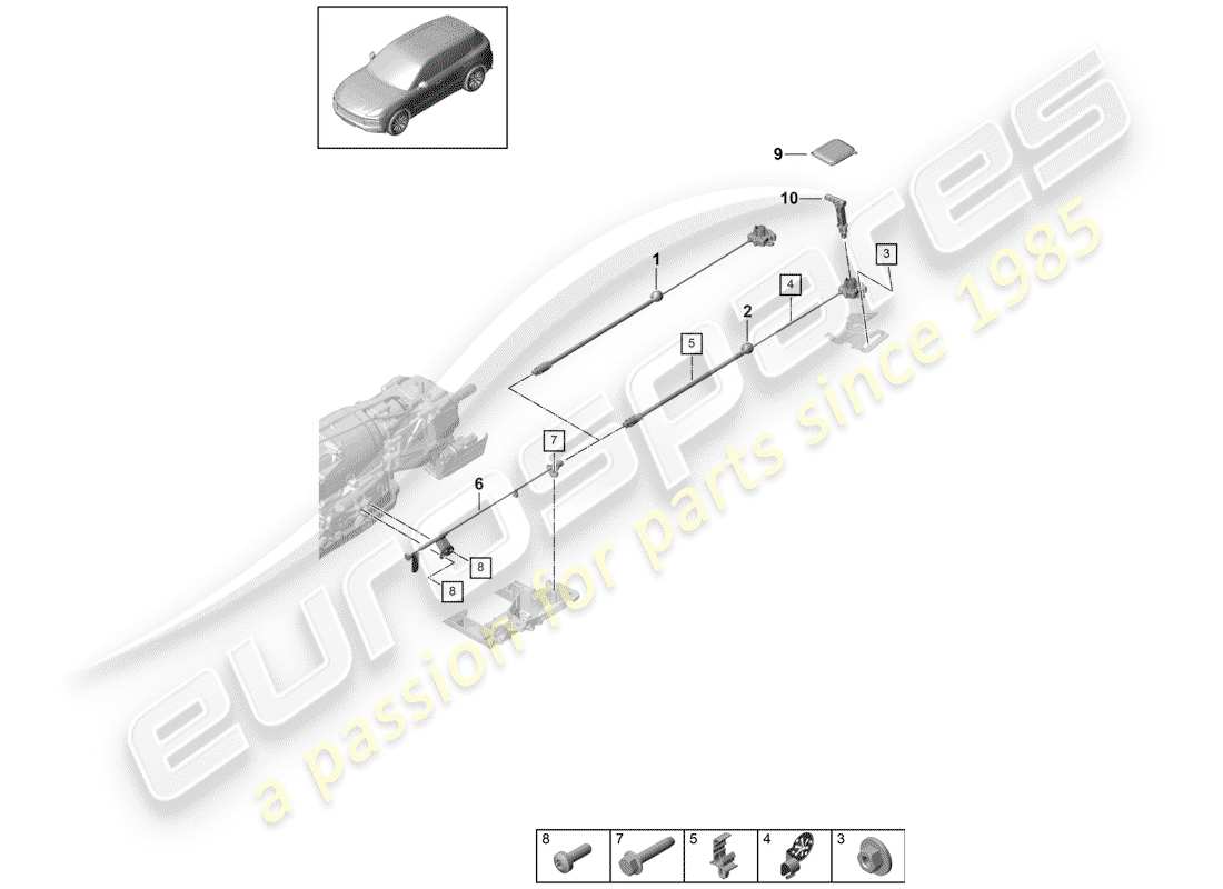 porsche cayenne e3 (2018) actuating unit for part diagram