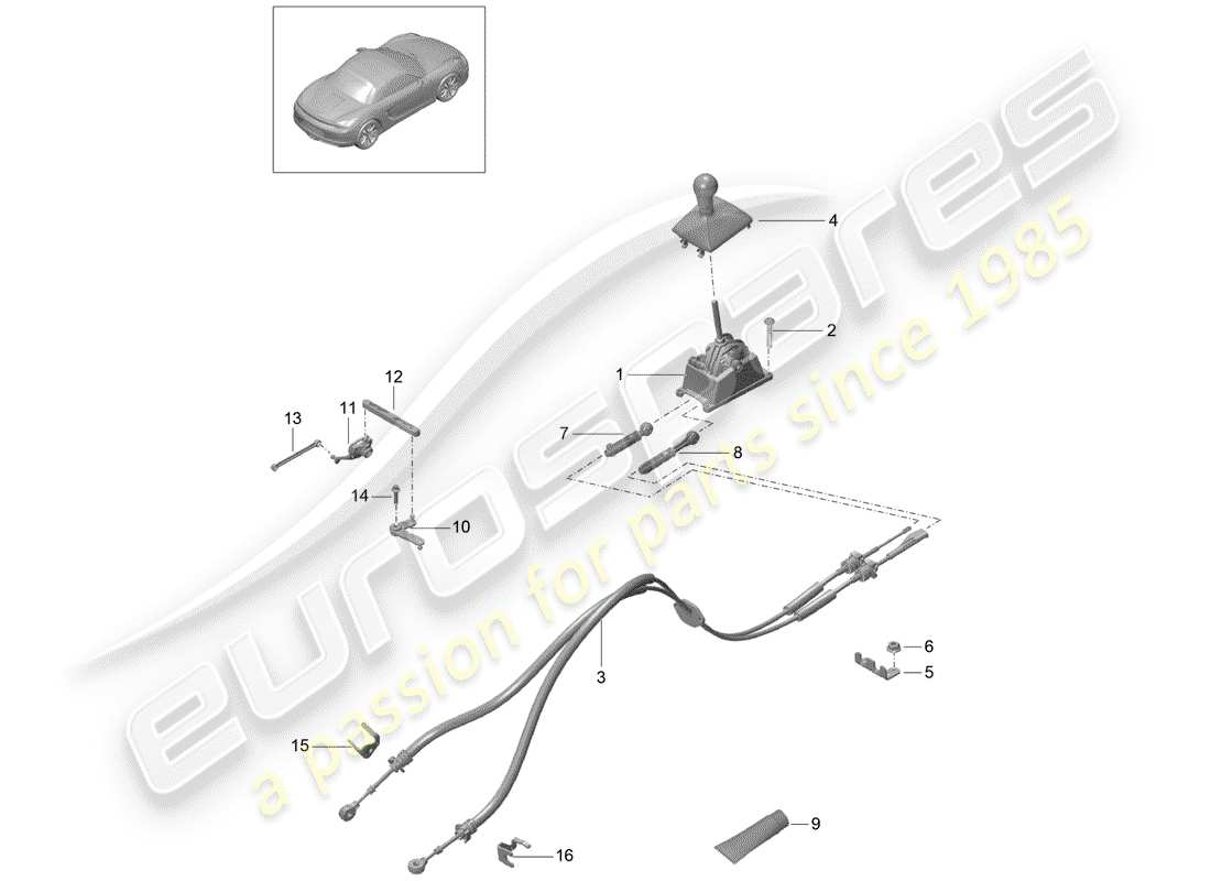 porsche boxster 981 (2016) transmission control part diagram