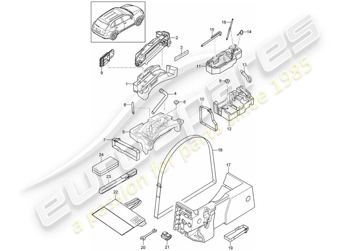 porsche cayenne e2 (2016) tool part diagram