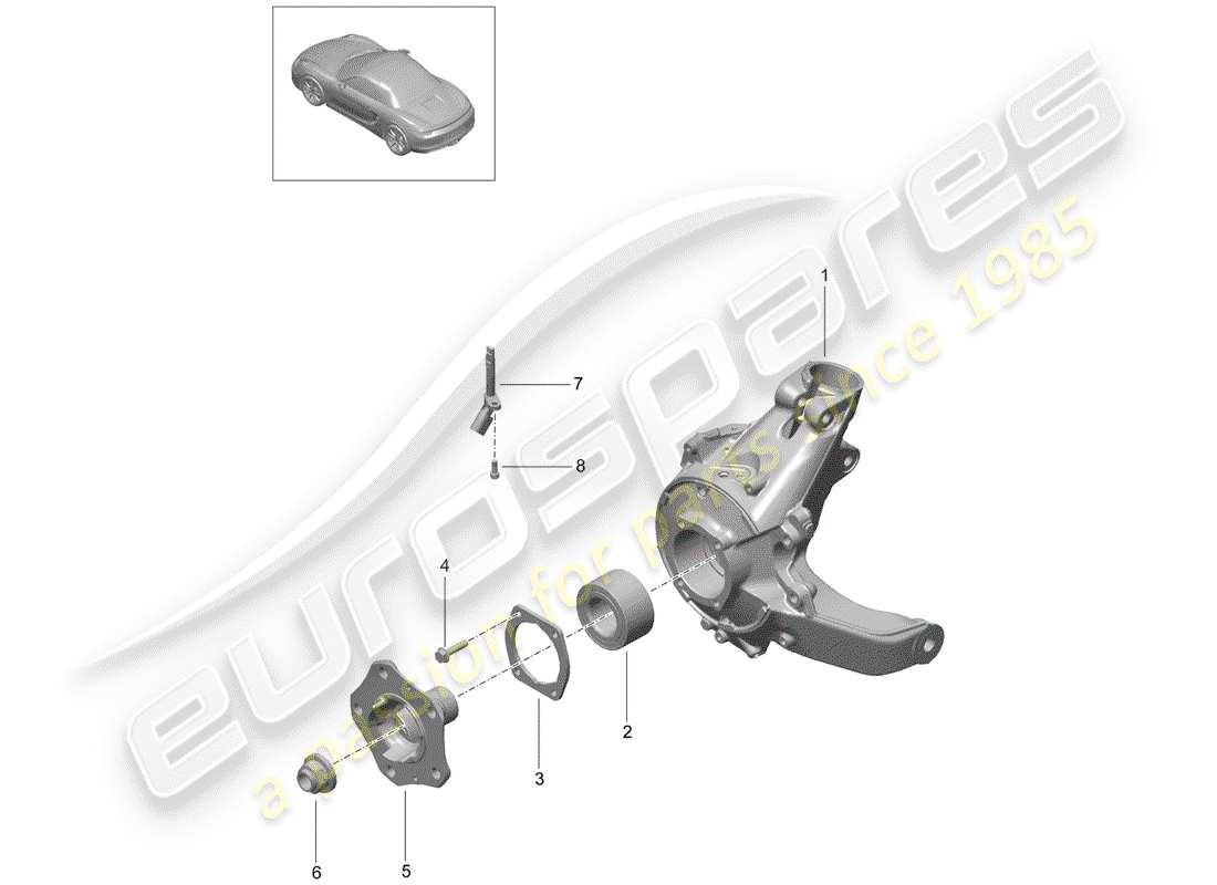 porsche boxster 981 (2016) rear axle part diagram