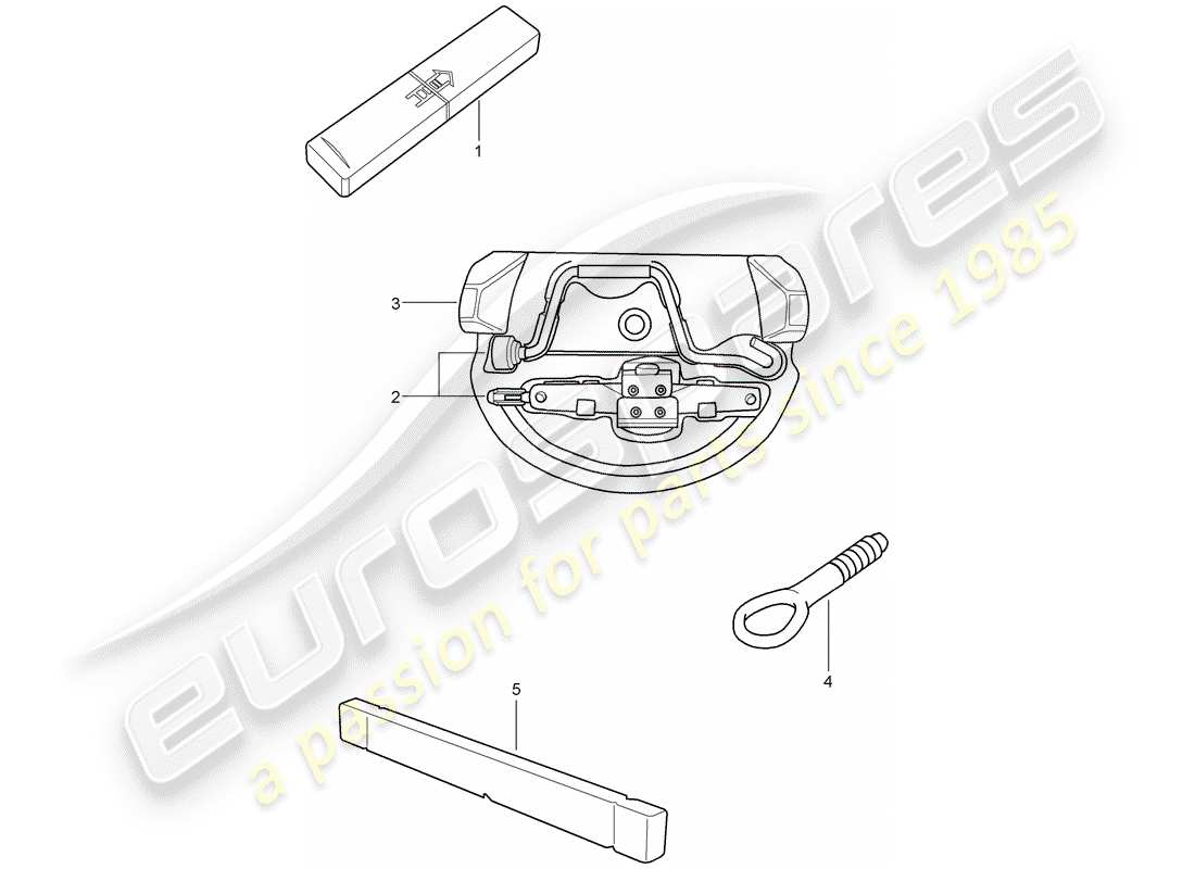 porsche boxster 987 (2009) tool part diagram