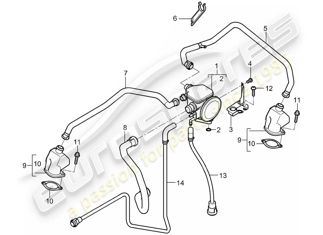 porsche 997 (2007) crankcase part diagram