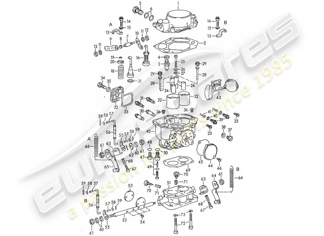 porsche 356/356a (1951) single parts - for - carburetor - pallas - zenith 32 ndix part diagram