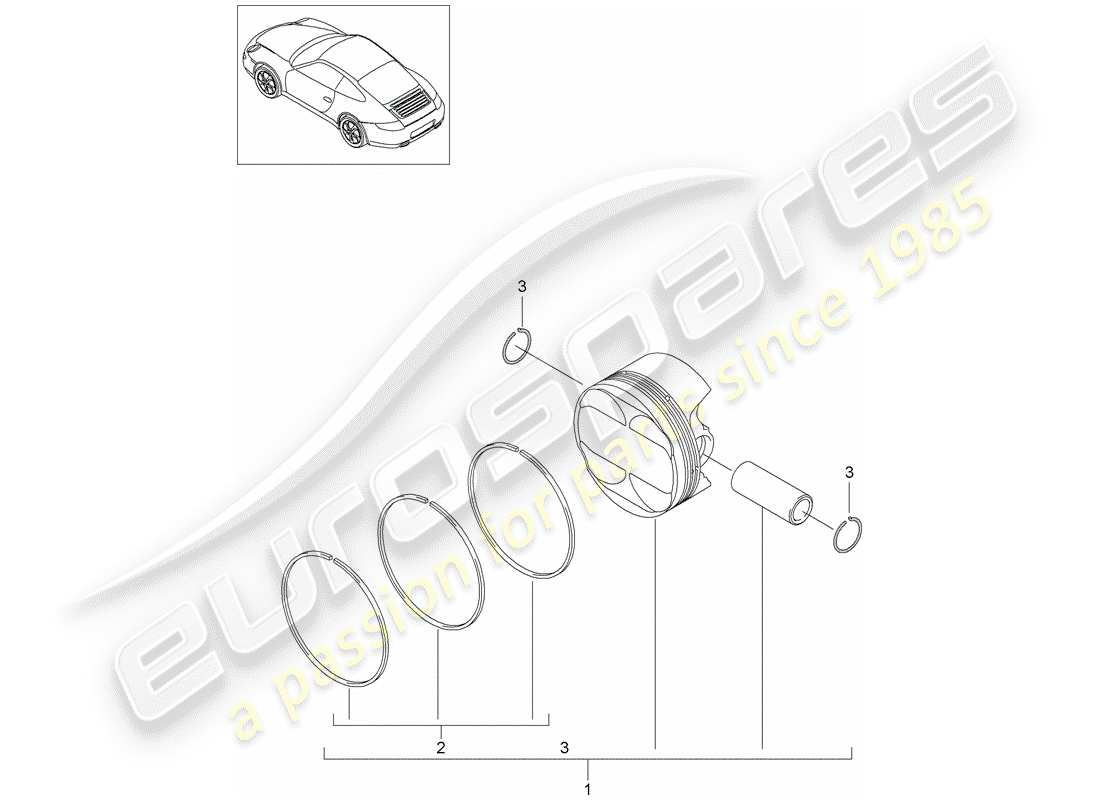 porsche 997 gen. 2 (2012) piston part diagram