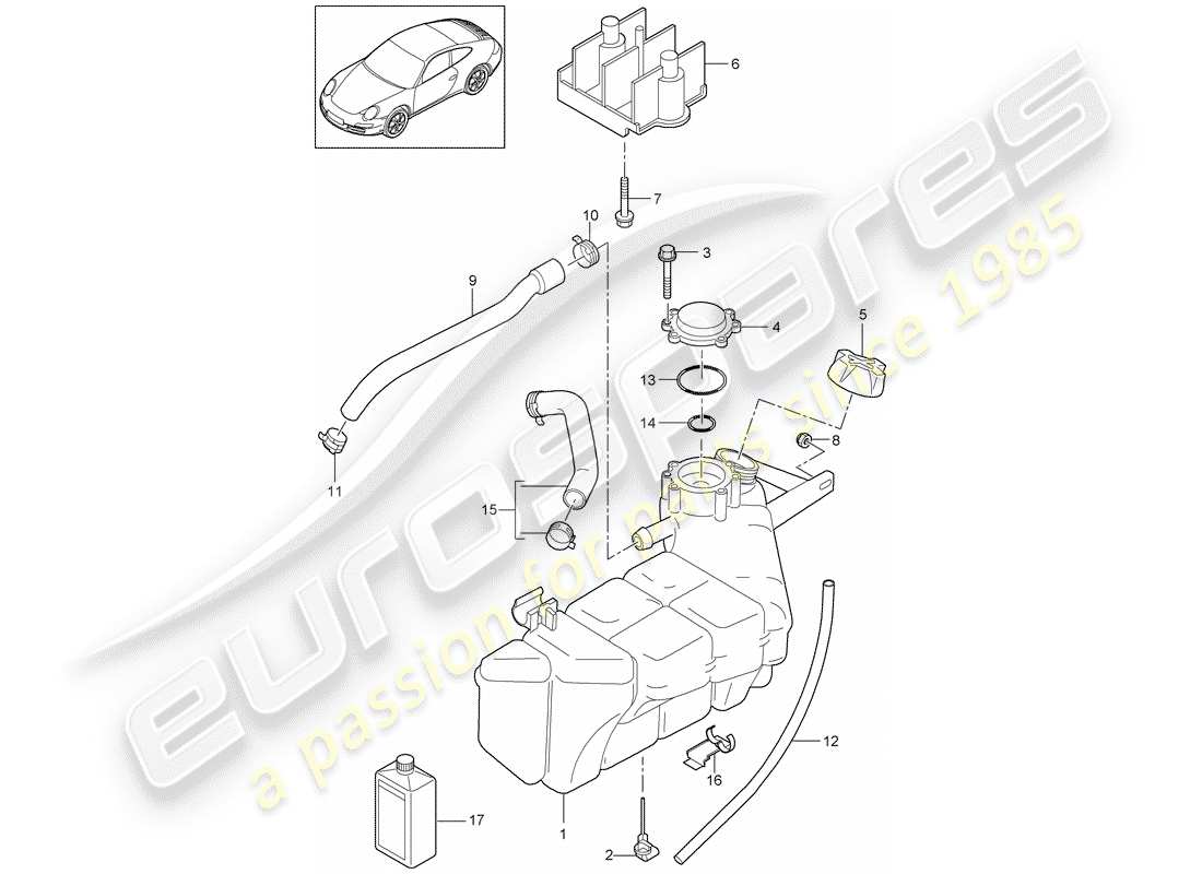 porsche 997 gen. 2 (2012) water cooling part diagram