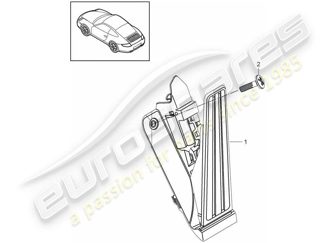 porsche 997 gen. 2 (2010) pedals part diagram