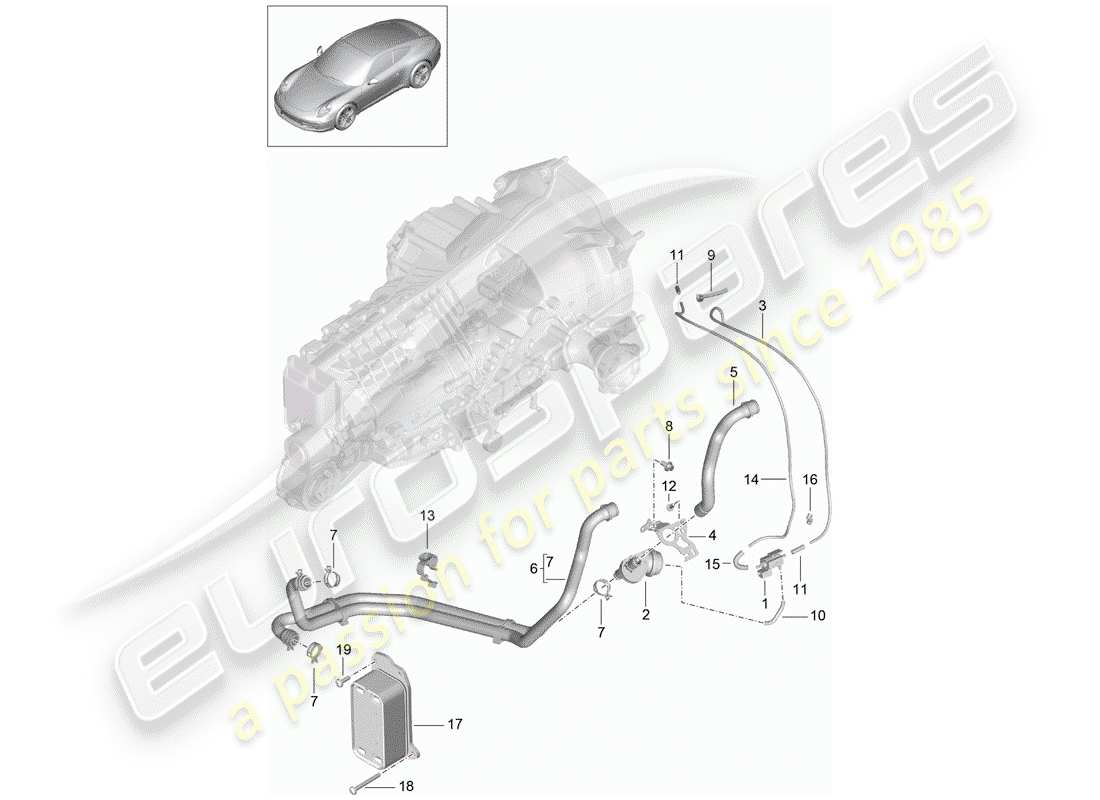 porsche 991 (2014) manual gearbox part diagram