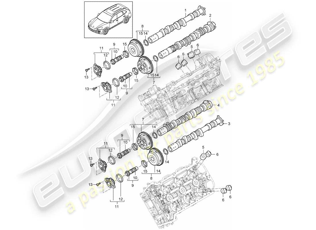 porsche cayenne e2 (2011) camshaft part diagram