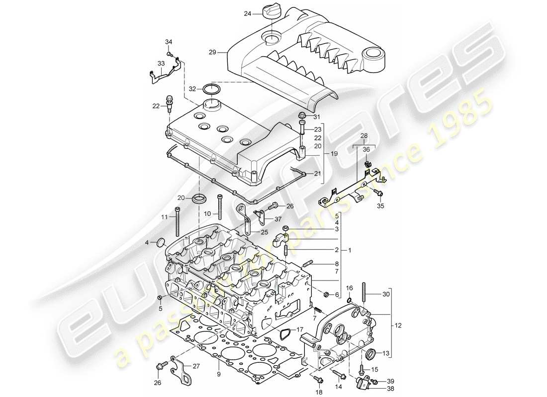 porsche cayenne (2006) cylinder head part diagram