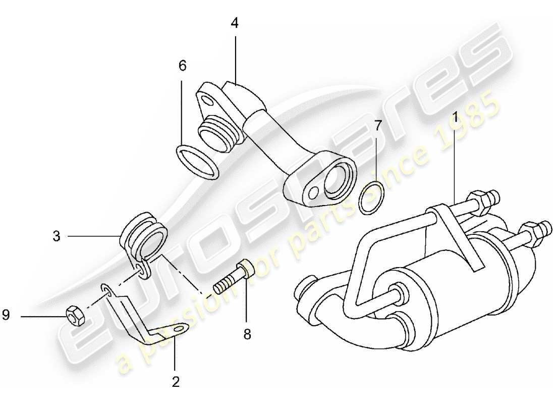 porsche 996 t/gt2 (2001) fuel cooling part diagram