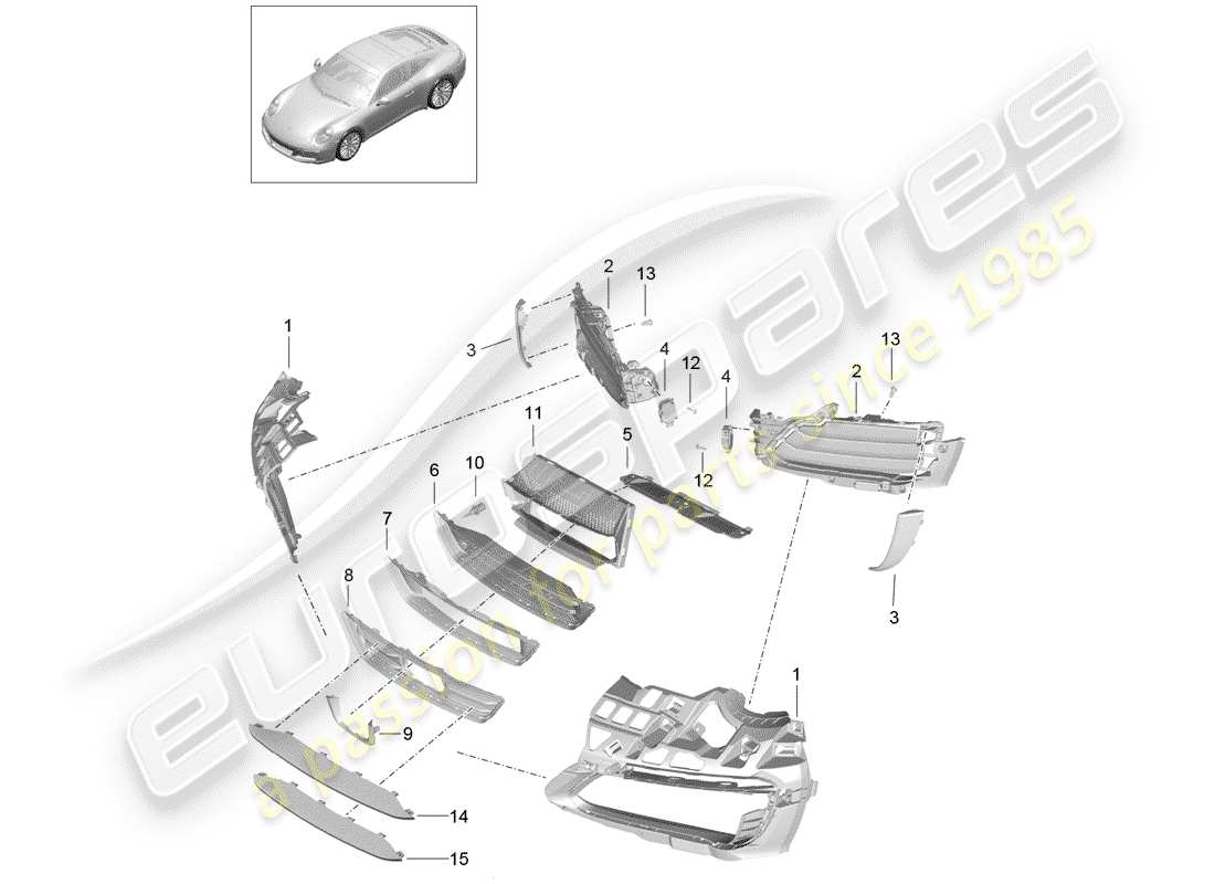 porsche 991 gen. 2 (2020) air duct part diagram