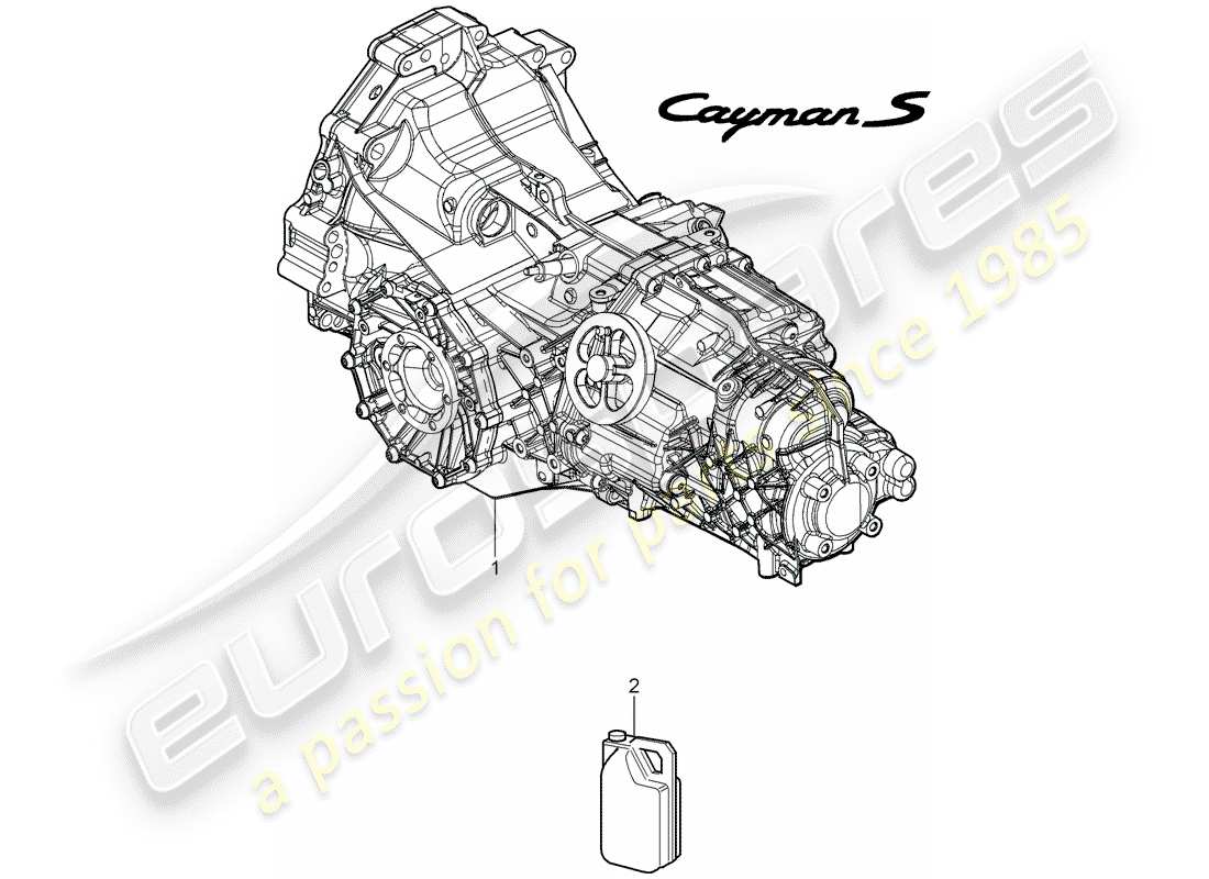 porsche cayman 987 (2007) replacement transmission part diagram