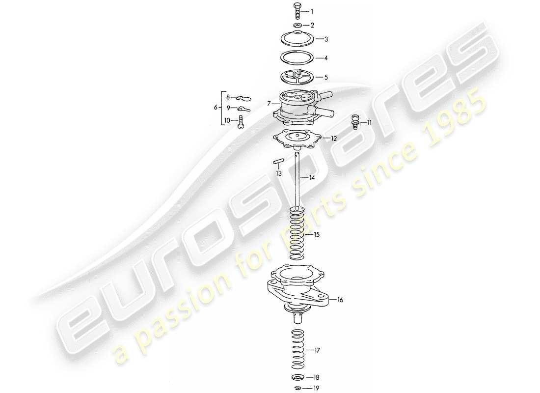 porsche 356b/356c (1964) single parts - for - fuel pump part diagram