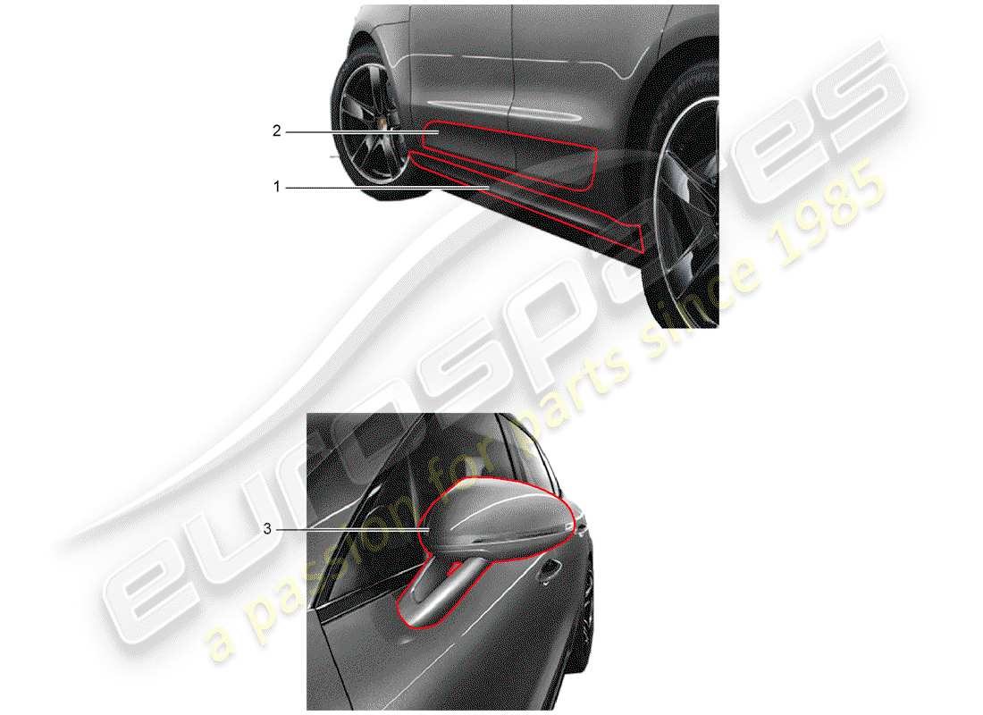 porsche tequipment macan (2020) accessories part diagram