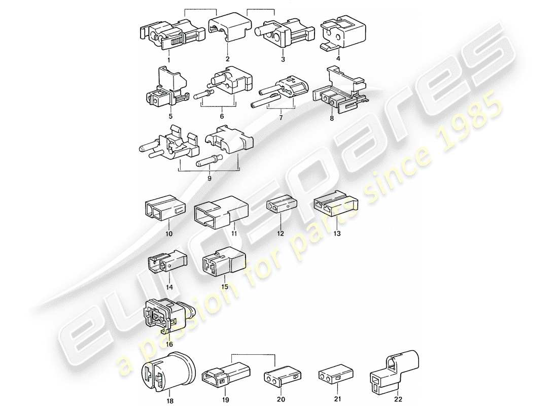 porsche 944 (1990) connector housing part diagram