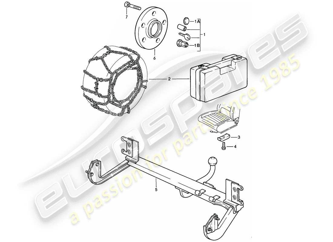 porsche 944 (1983) accessories part diagram