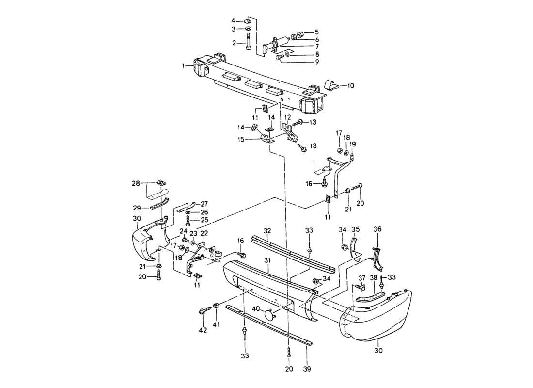 porsche 964 (1994) bumper part diagram