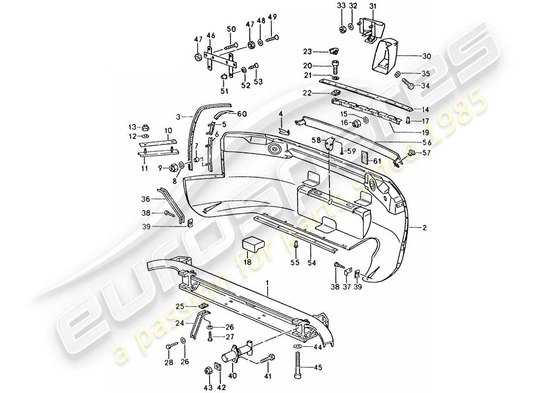 porsche 928 (1995) bumper part diagram