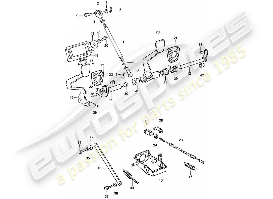 porsche 911 (1987) pedals - d >> - mj 1988 part diagram