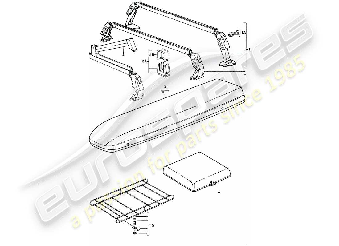 porsche 911 (1984) roof transport system part diagram