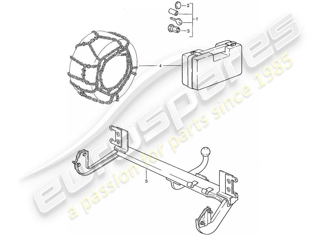 porsche 944 (1989) accessories part diagram