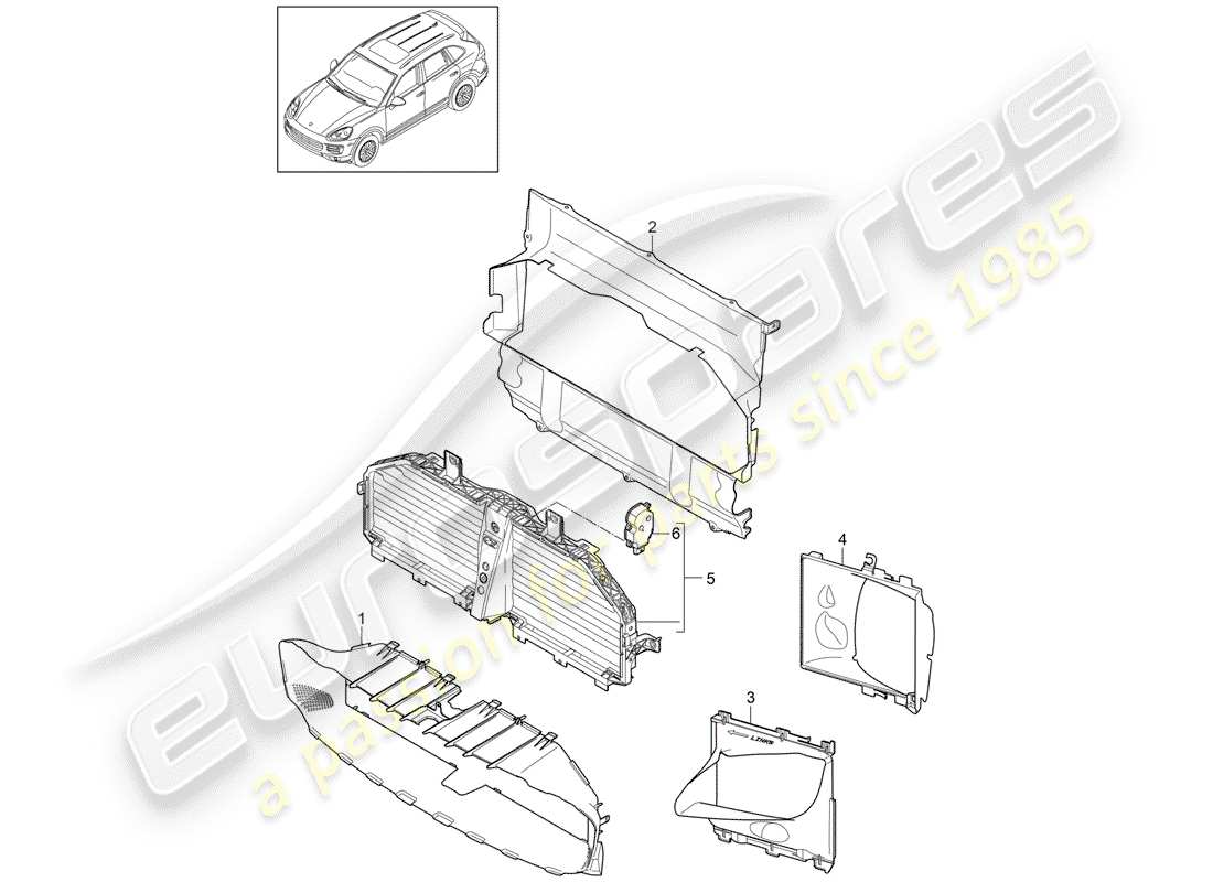 porsche cayenne e2 (2017) air duct part diagram