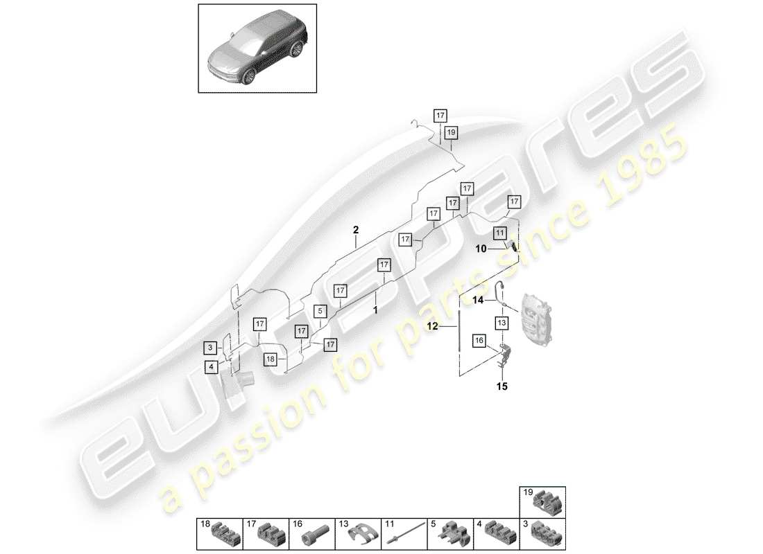 porsche cayenne e3 (2018) brake line part diagram