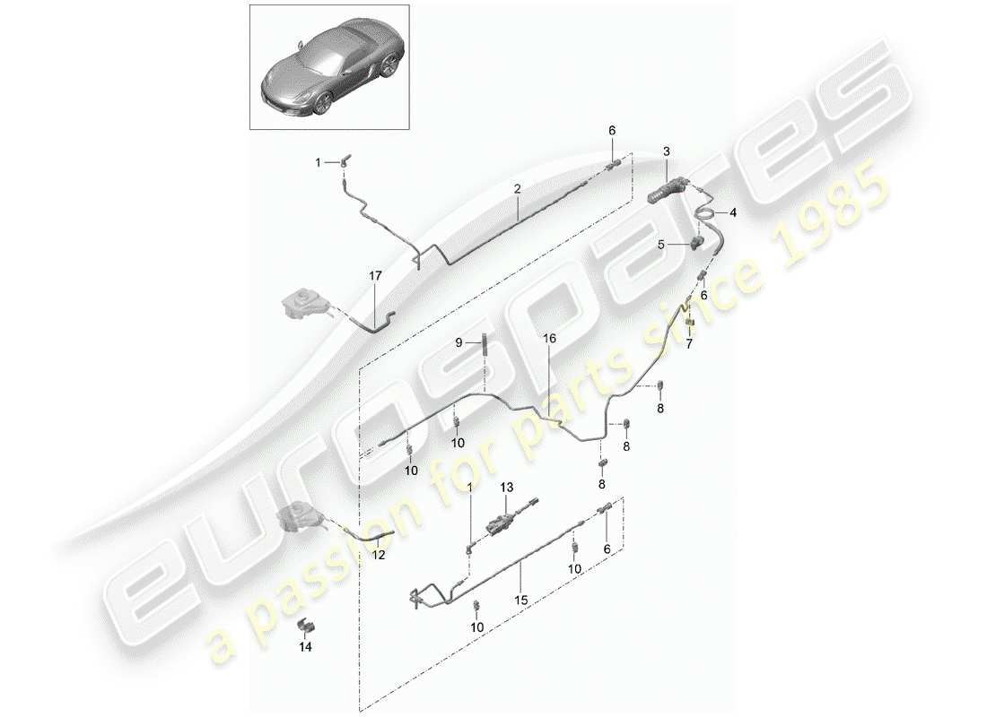 porsche boxster 981 (2013) clutch actuation part diagram