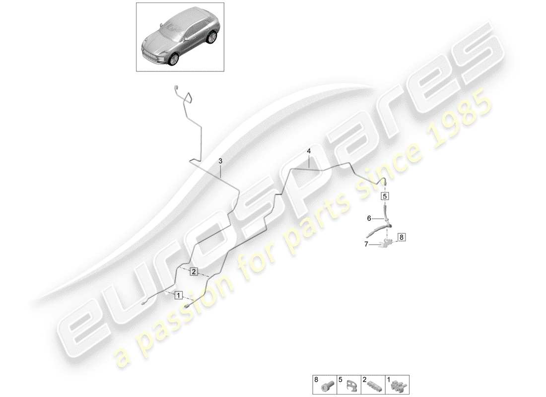 porsche macan (2019) brake line part diagram