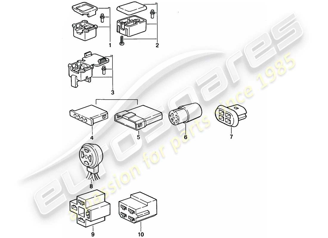 porsche 968 (1992) connector housing - 4-pole part diagram