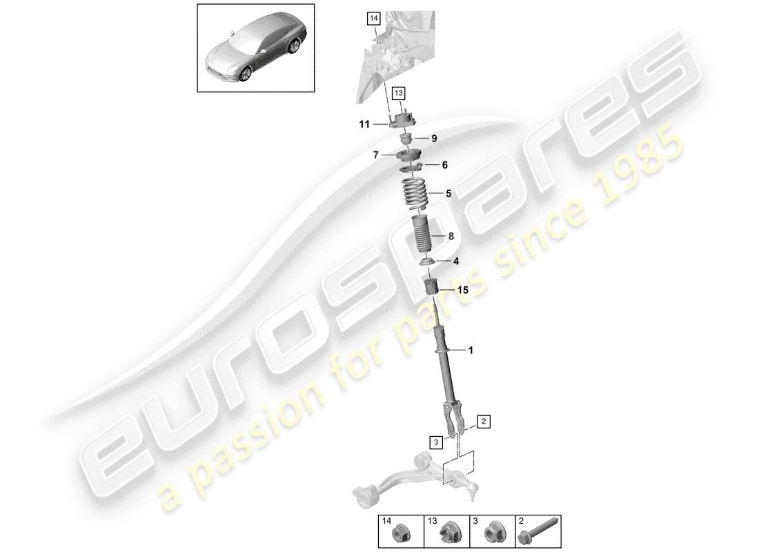 porsche panamera 971 (2017) suspension part diagram