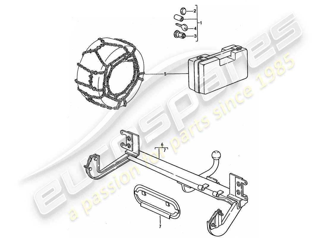 porsche 968 (1992) accessories part diagram