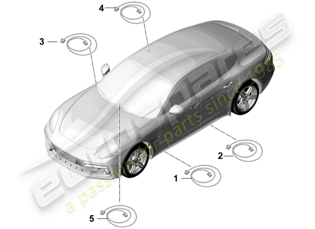 porsche panamera 971 (2019) light fibre optic part diagram